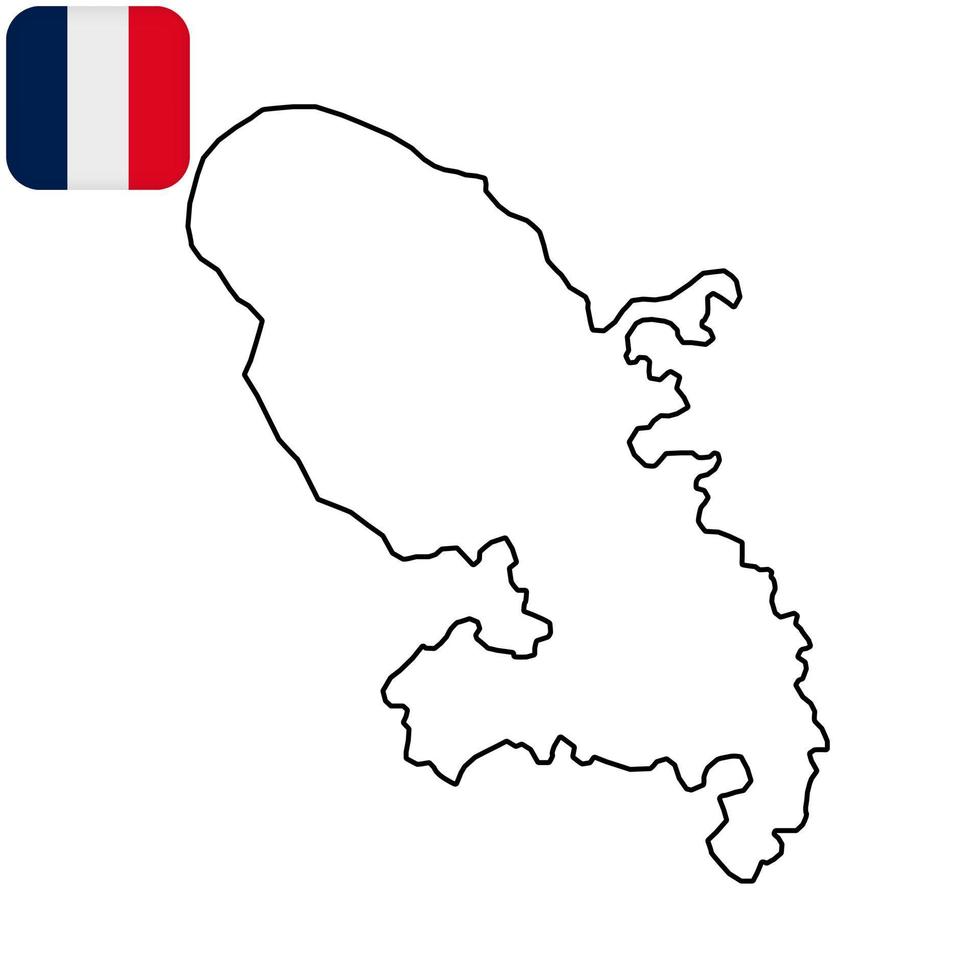 mapa de la isla de martinica. región de francia. ilustración vectorial vector