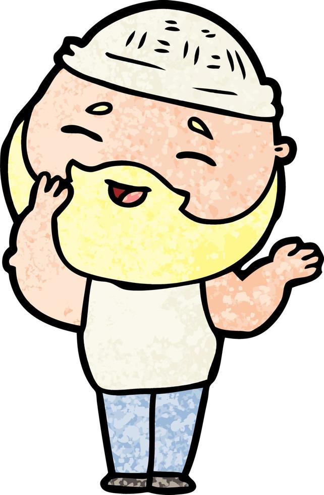 cartoon happy bearded man vector