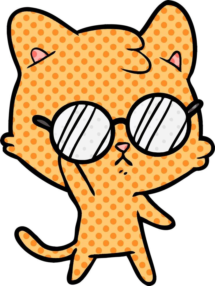 bored cartoon cat vector