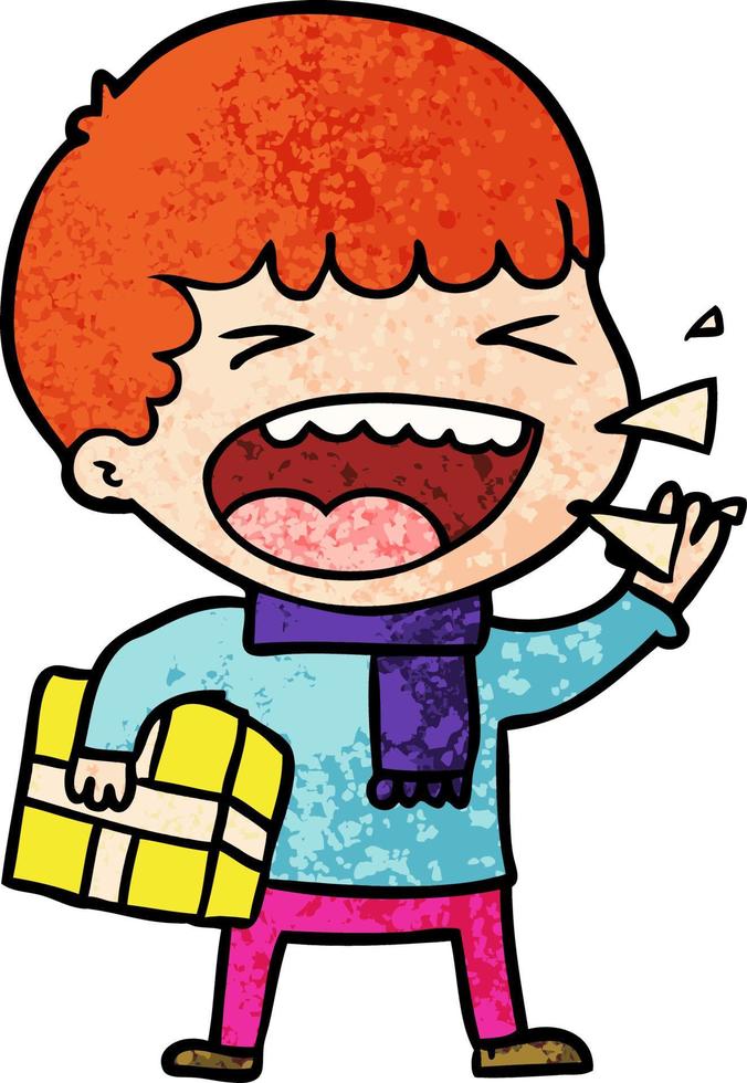 cartoon laughing man vector