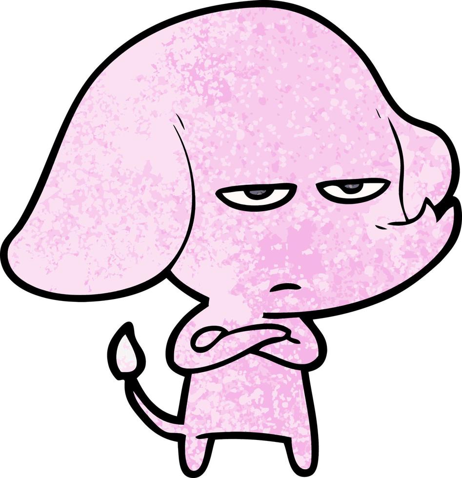 annoyed cartoon elephant vector