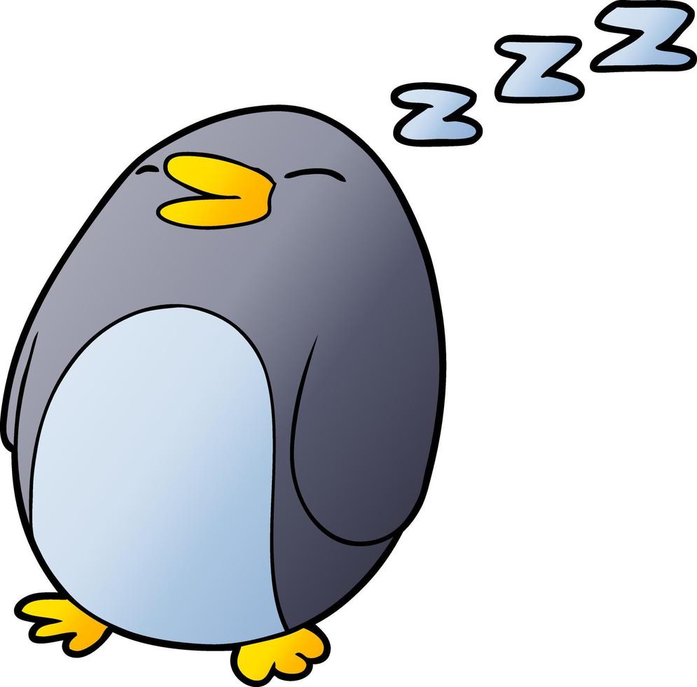 cartoon sleeping penguin vector