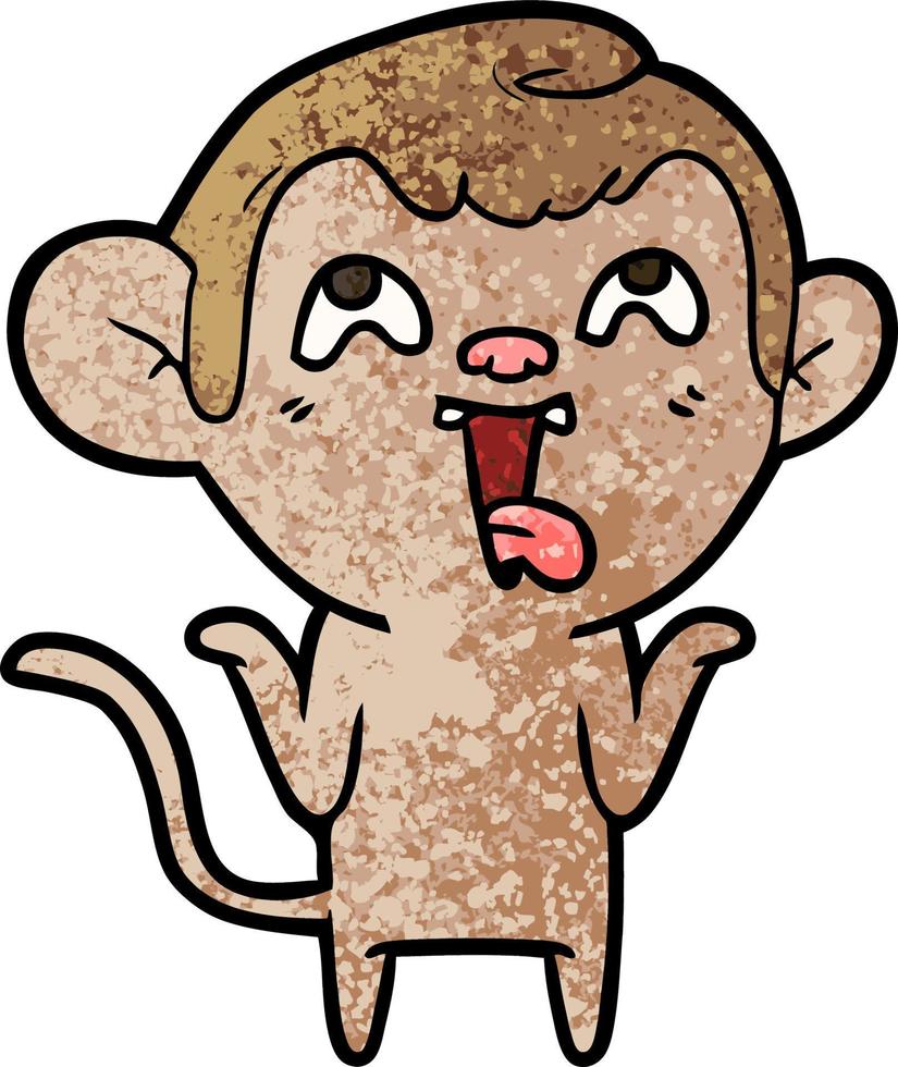 crazy cartoon monkey vector