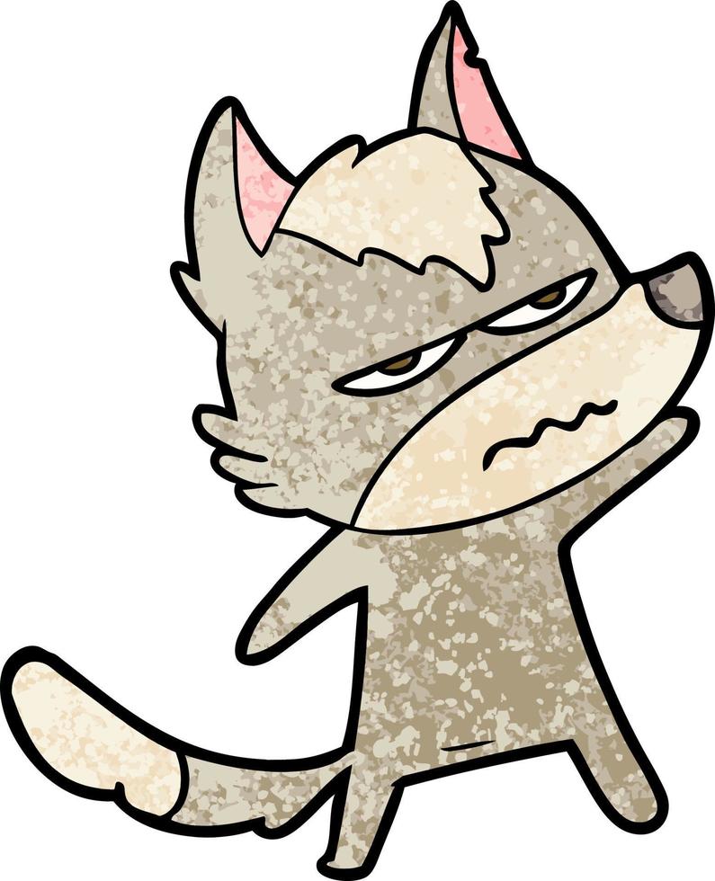 cartoon annoyed wolf vector