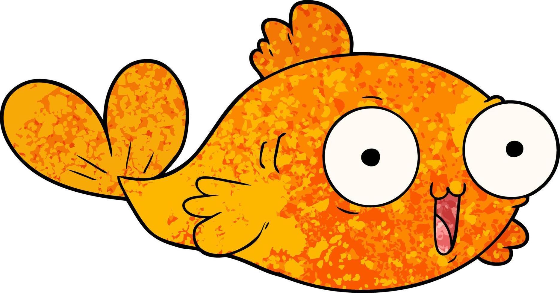 happy goldfish cartoon vector