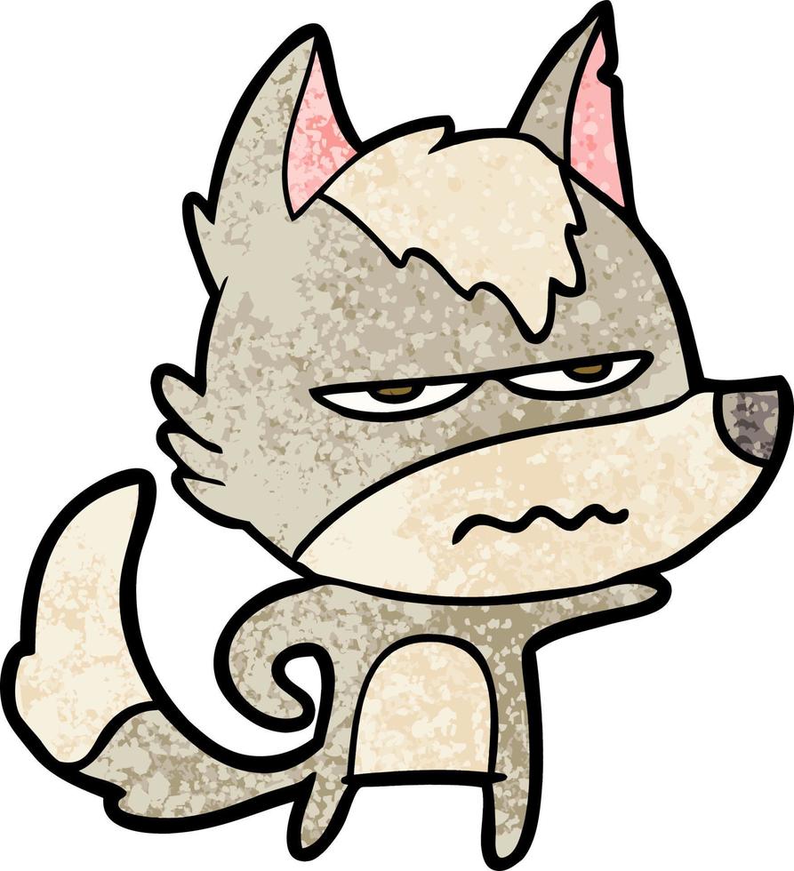 cartoon annoyed wolf vector