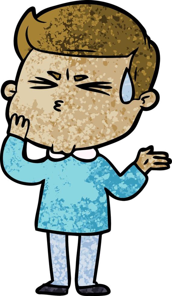 cartoon man sweating vector