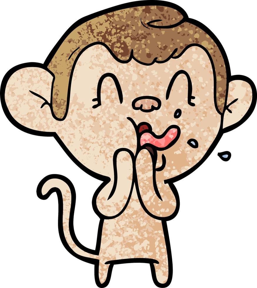 crazy cartoon monkey vector