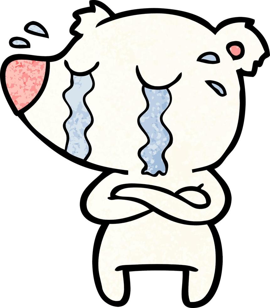 sad little polar bear cartoon vector