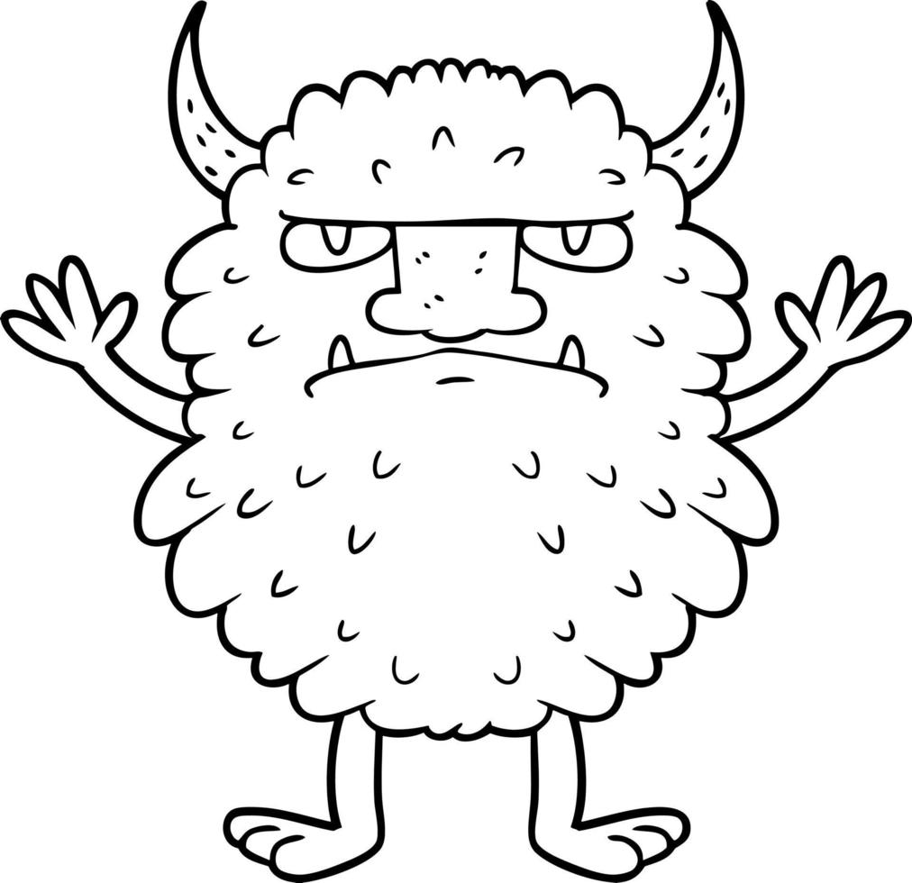 cartoon grumpy monster vector