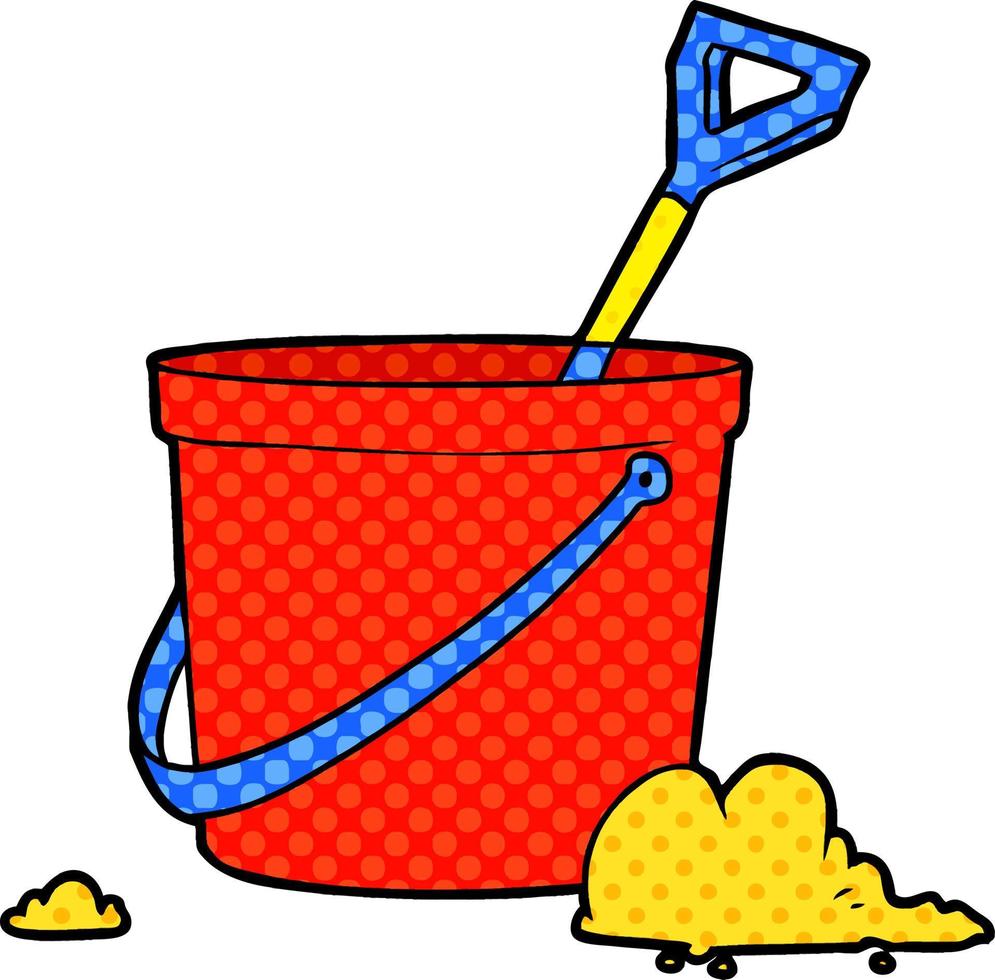 cartoon bucket and spade vector