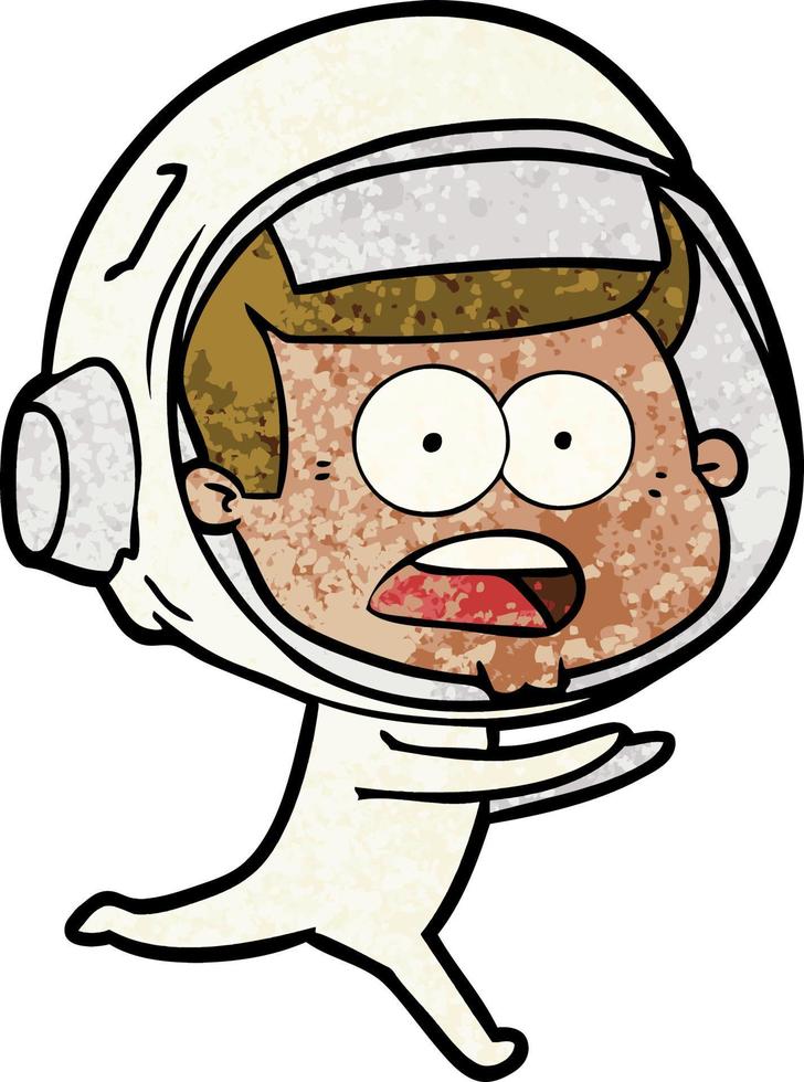 astronauta sorprendido de dibujos animados vector