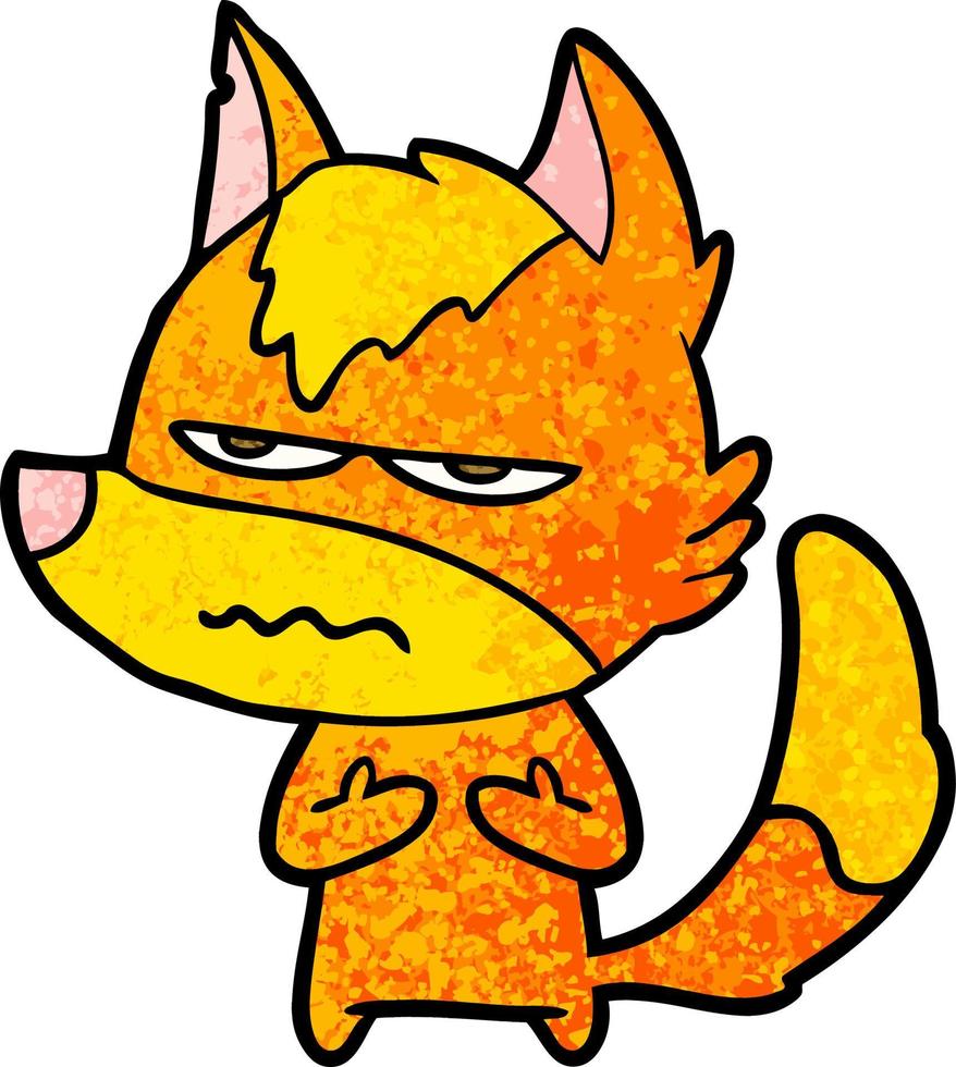 angry fox cartoon character vector