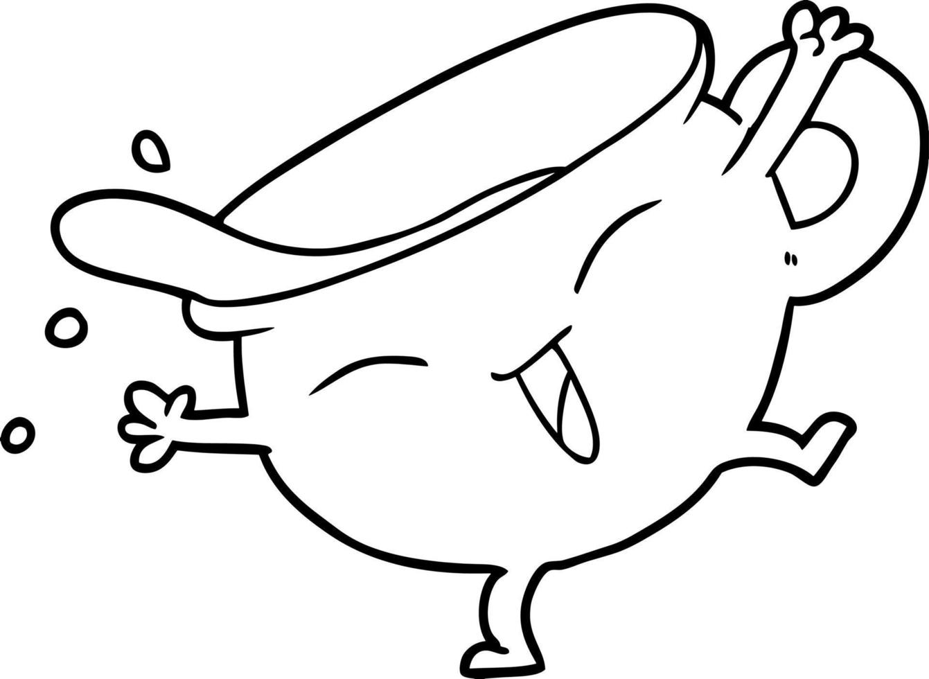 cartoon teacup dancing vector
