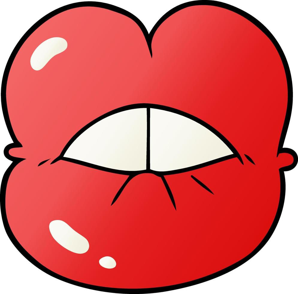 cartoon full lips vector