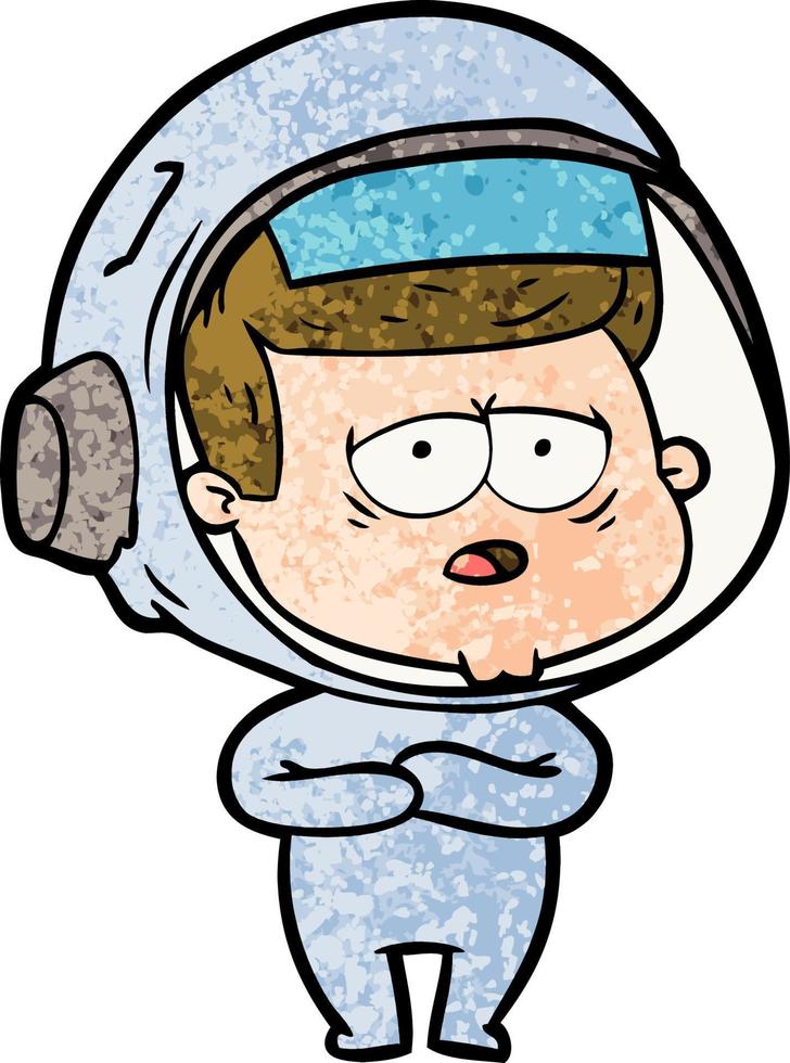 astronauta cansado de dibujos animados vector