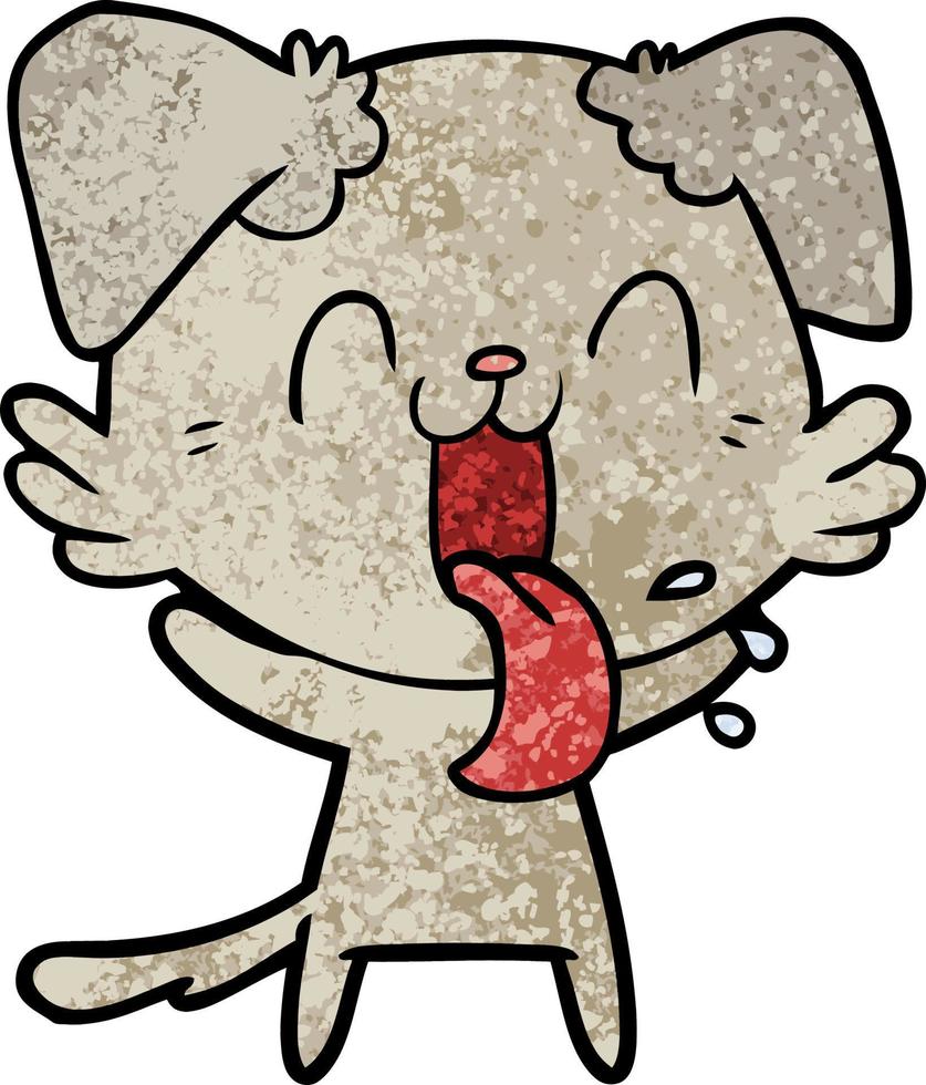 cartoon panting dog vector
