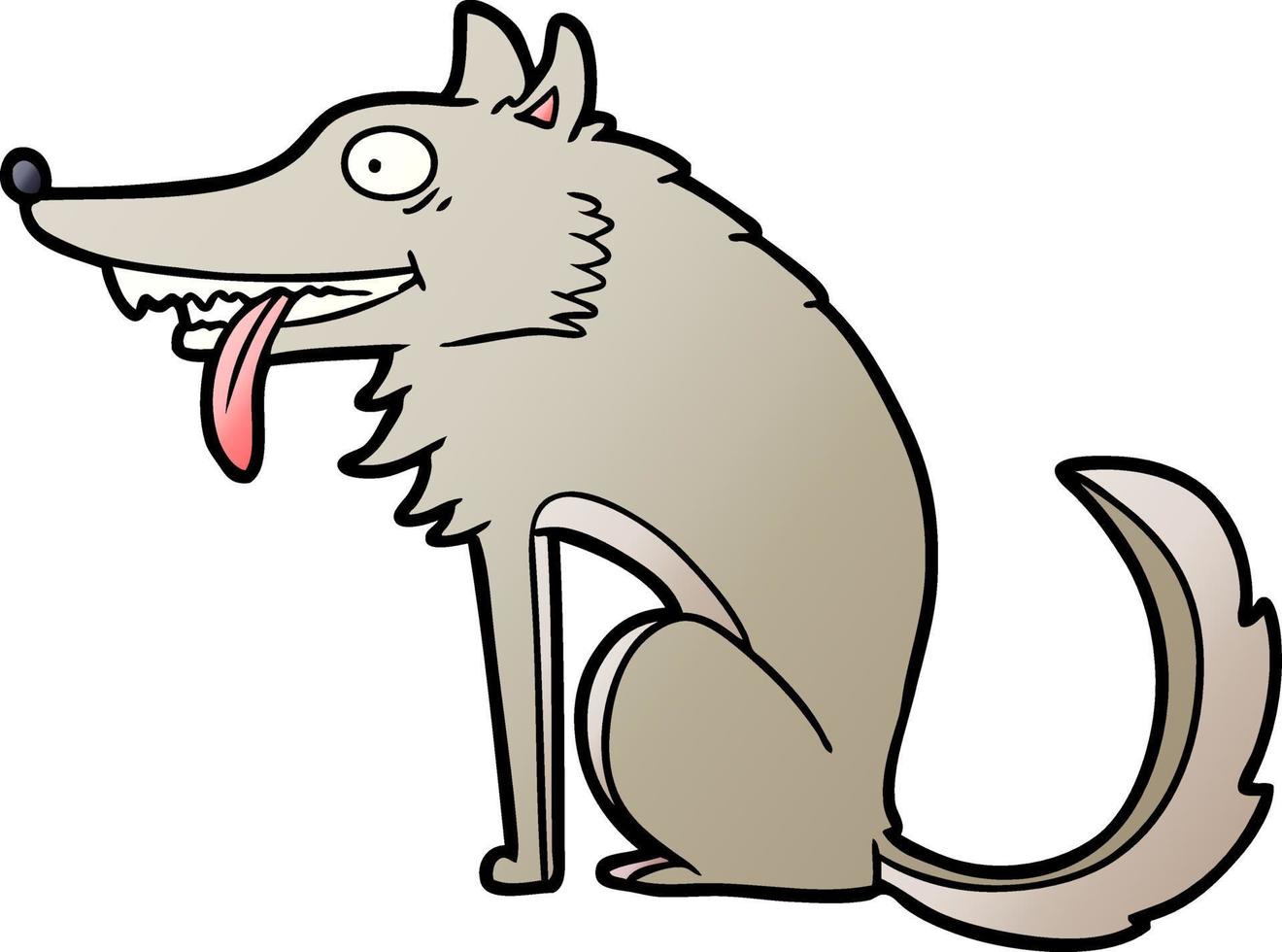 hungry cartoon wolf vector