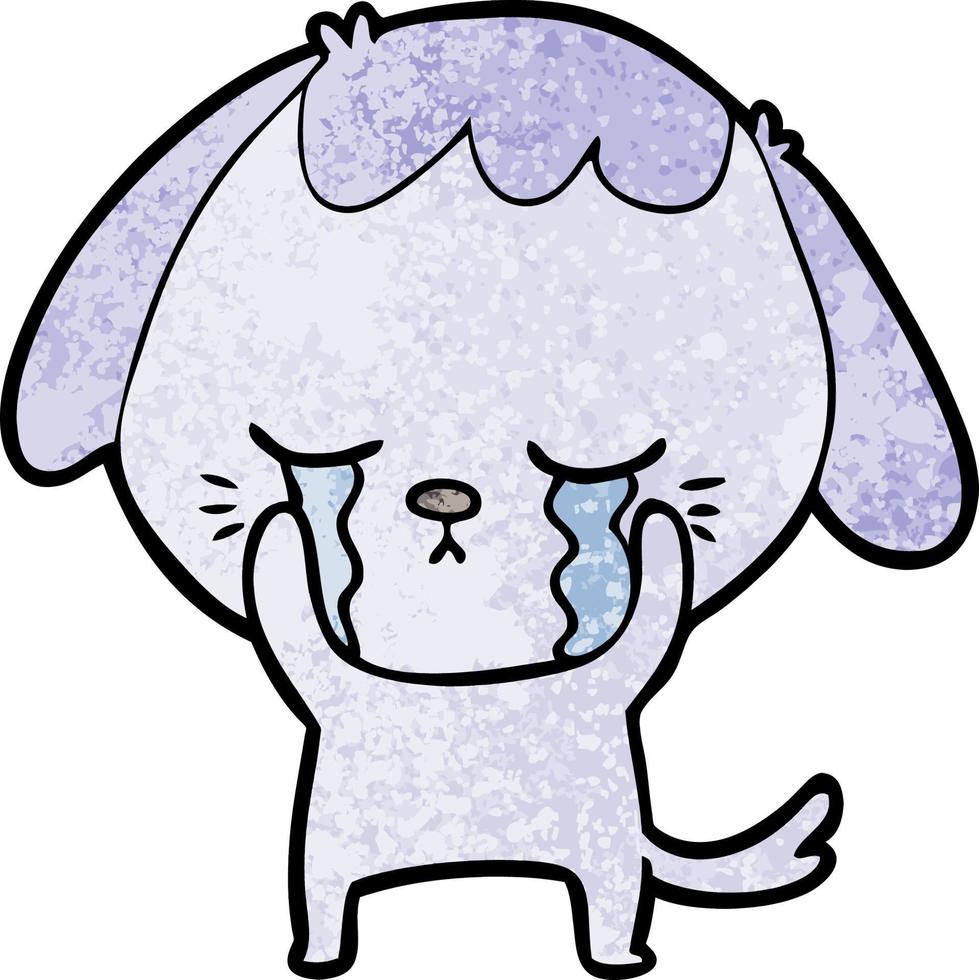 cute puppy crying cartoon vector