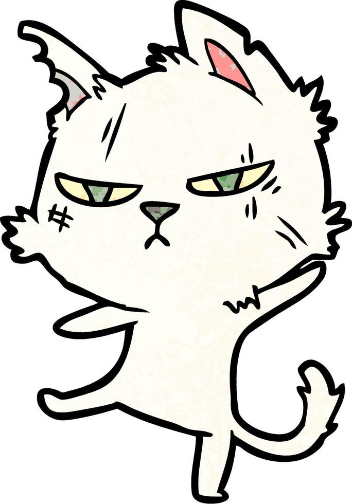 tough cartoon cat vector