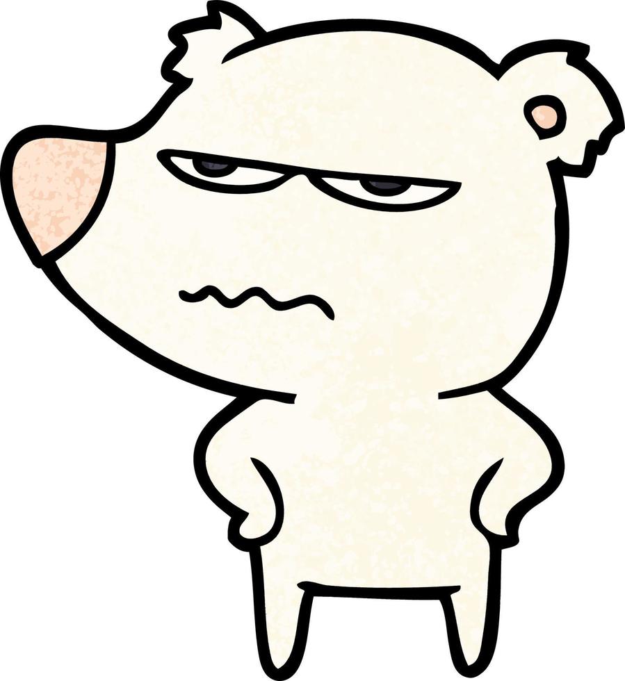 angry bear polar cartoon vector