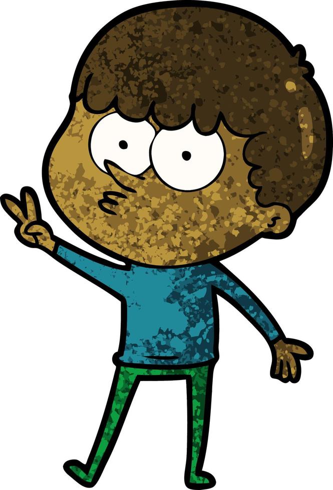 cartoon curious boy dancing vector