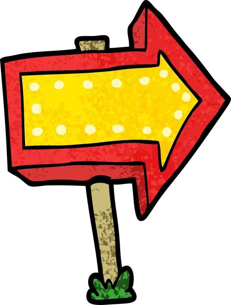 cartoon pointing arrow sign vector