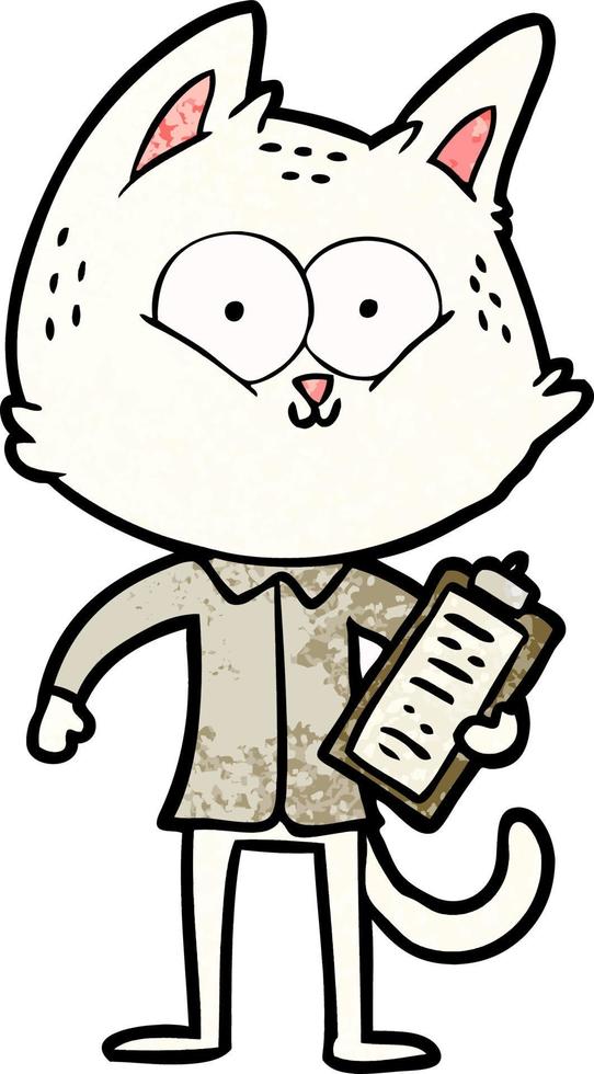 cartoon cat with clipboard vector