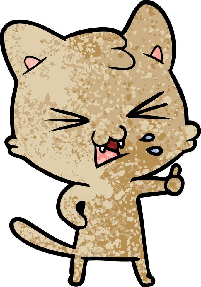 cartoon cat hissing vector