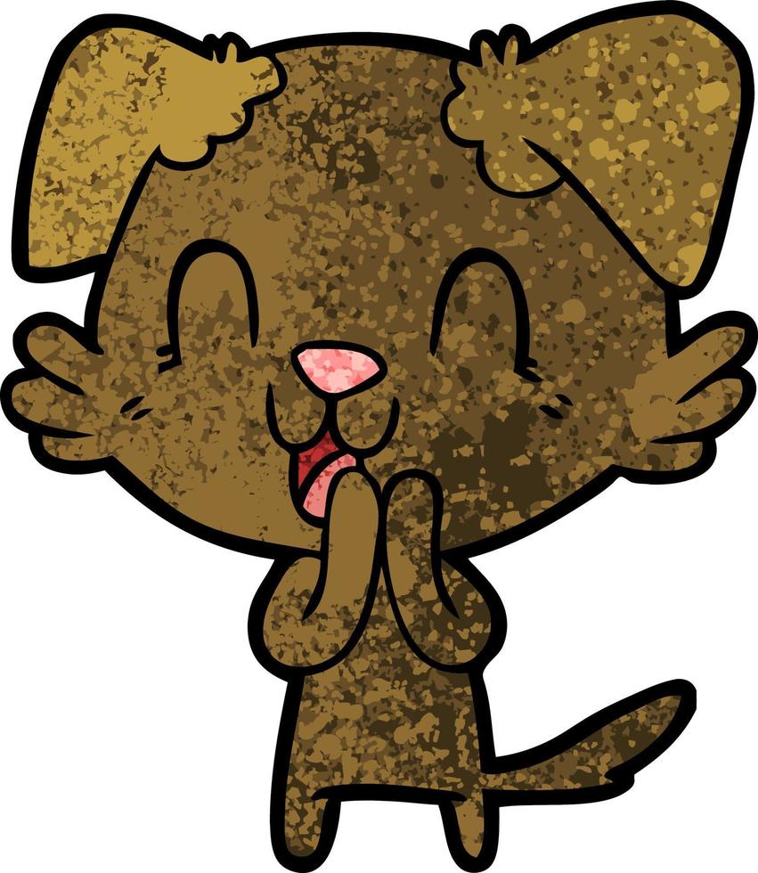 laughing cartoon dog vector