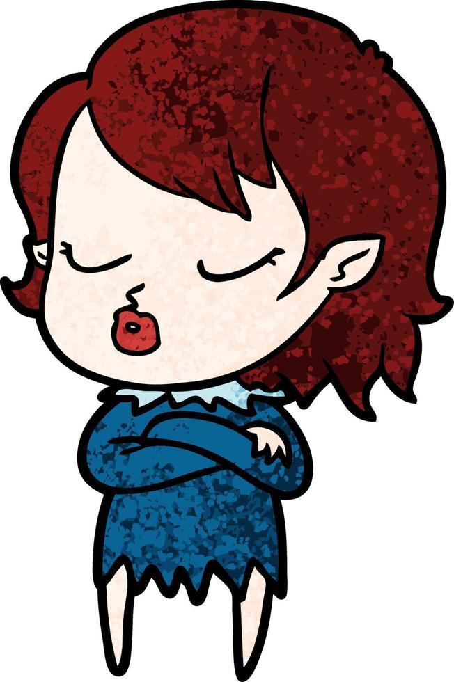 cute cartoon vampire girl vector