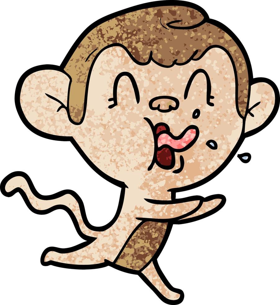 crazy cartoon monkey vector