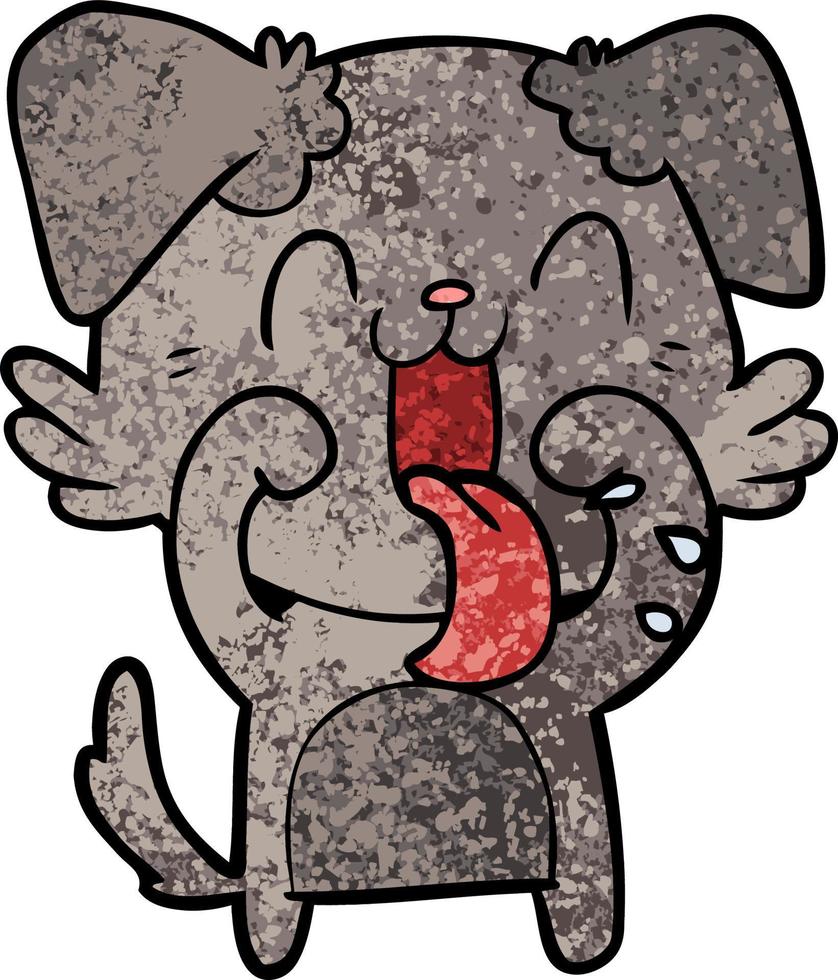 cartoon panting dog vector