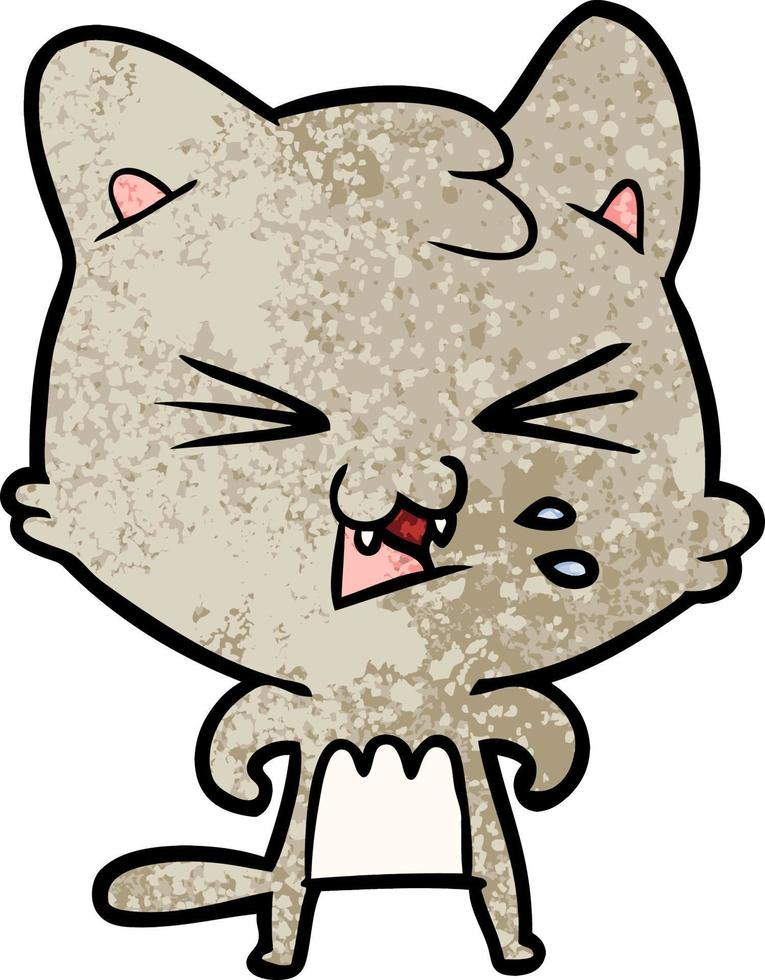 gato de dibujos animados silbando vector