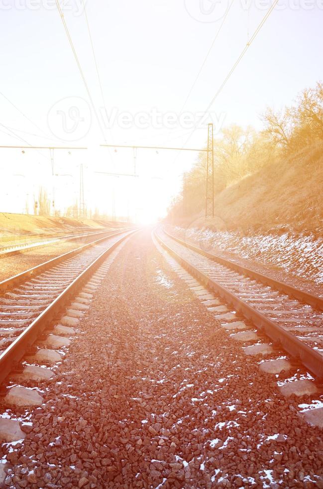 Winter railroad landscape photo