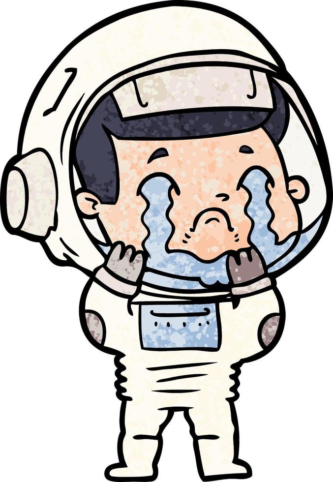 cartoon crying astronaut vector