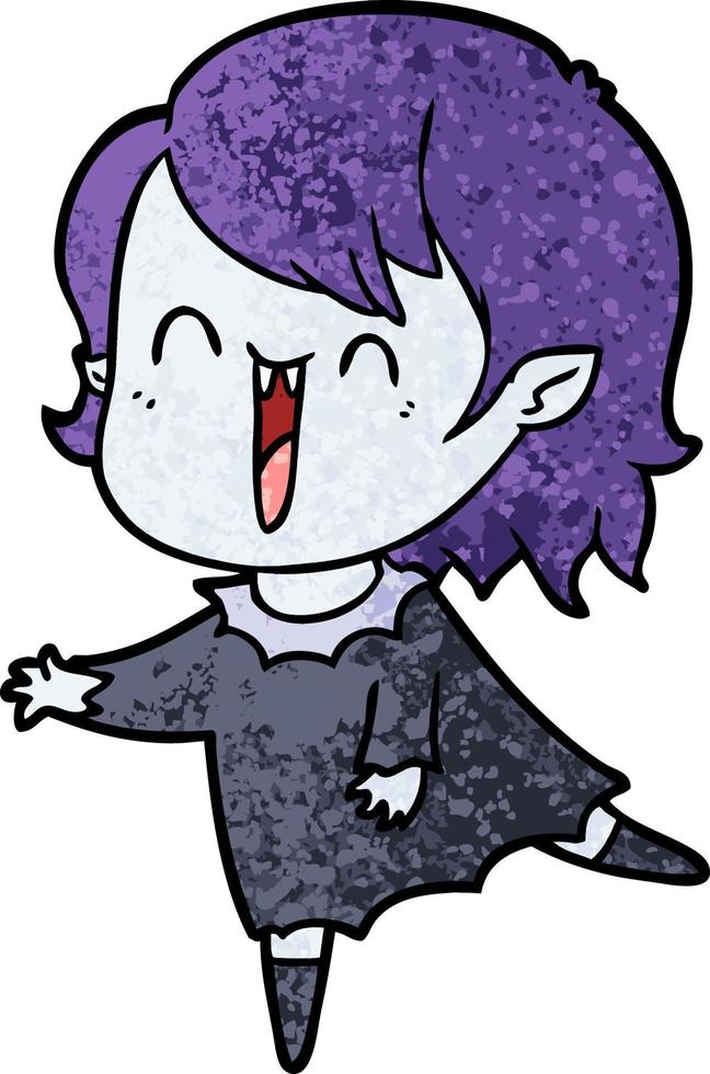cute cartoon happy vampire girl vector