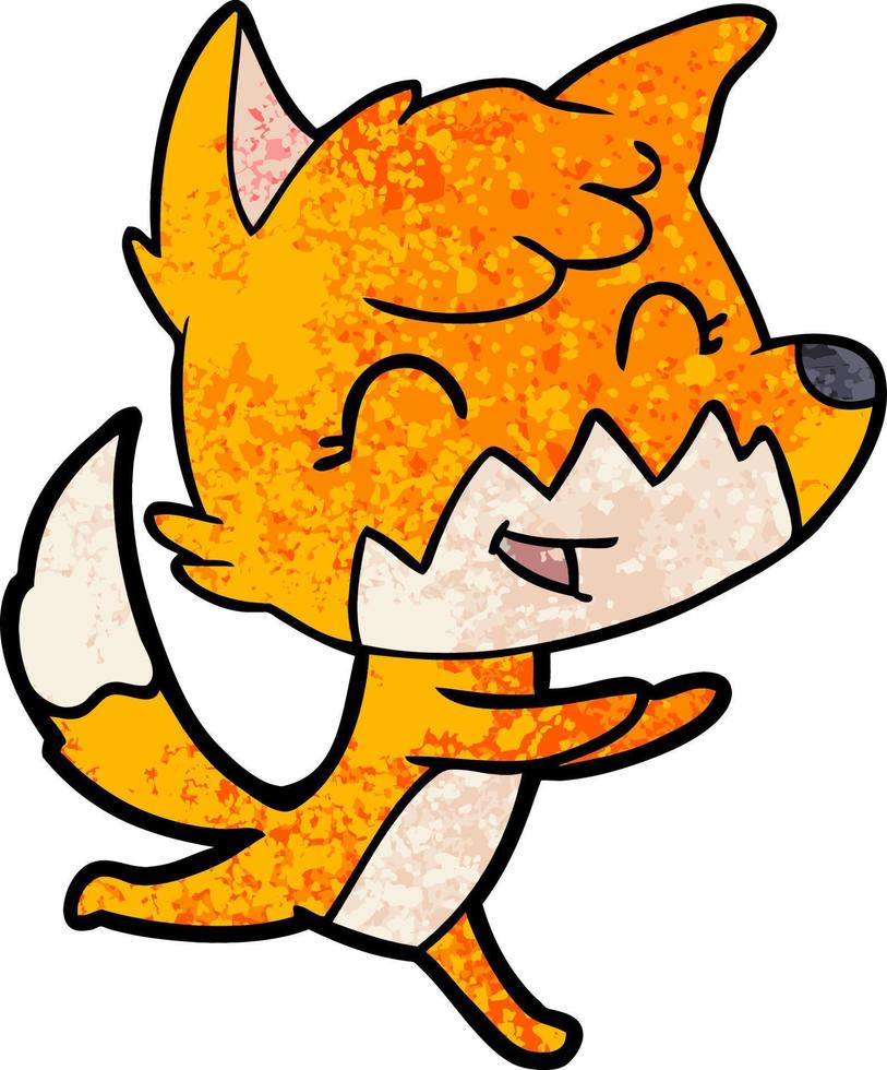 happy cartoon fox vector