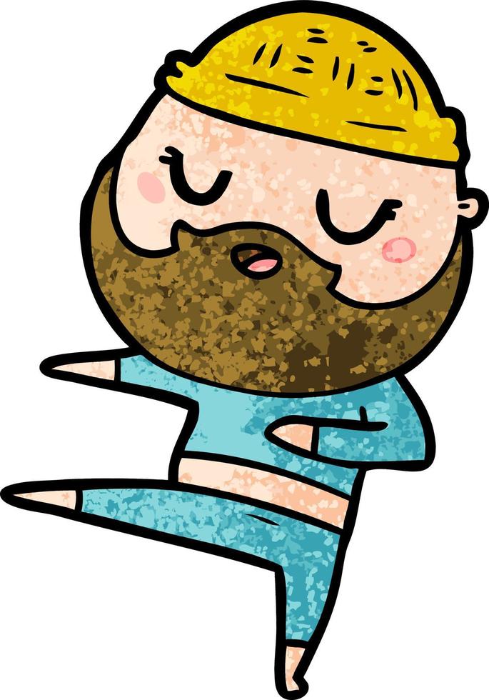 cartoon man with beard dancing vector