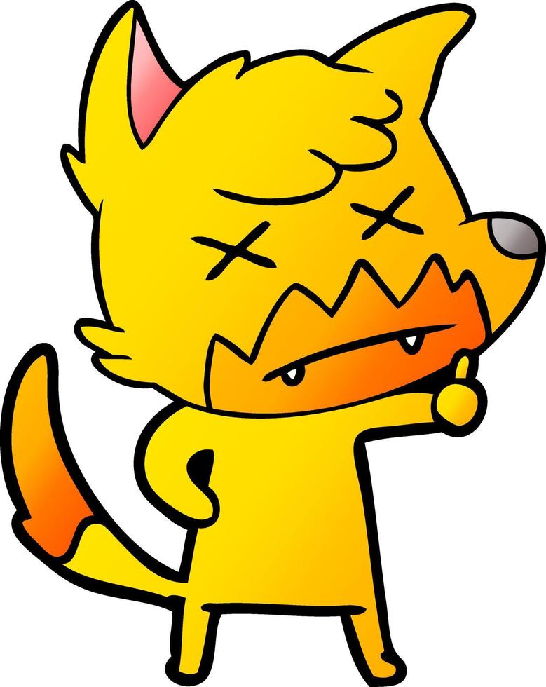 dead fox cartoon character vector