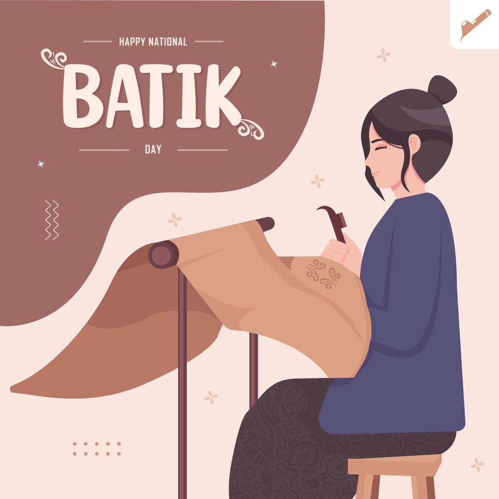 Batik day concept illustration vector
