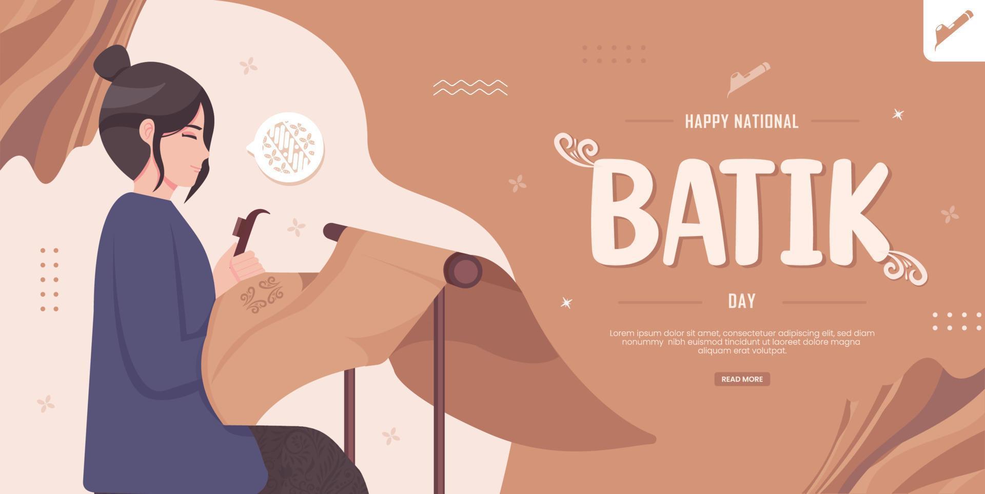 Batik day concept illustration vector