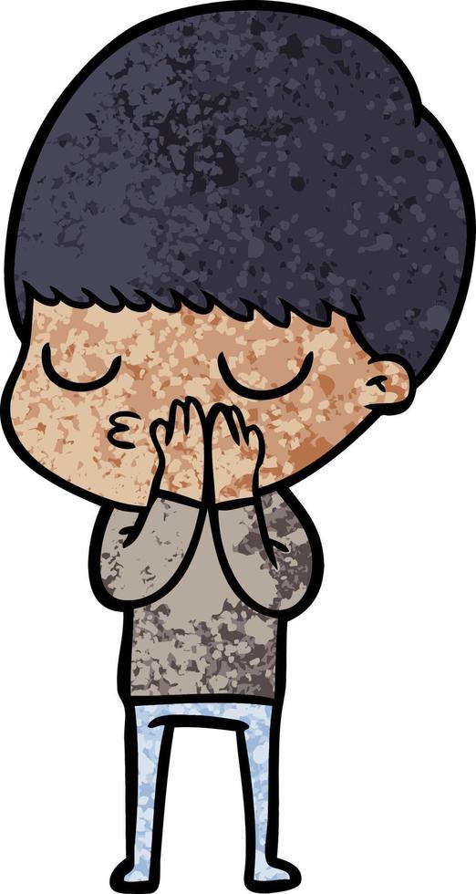 cartoon calm boy vector