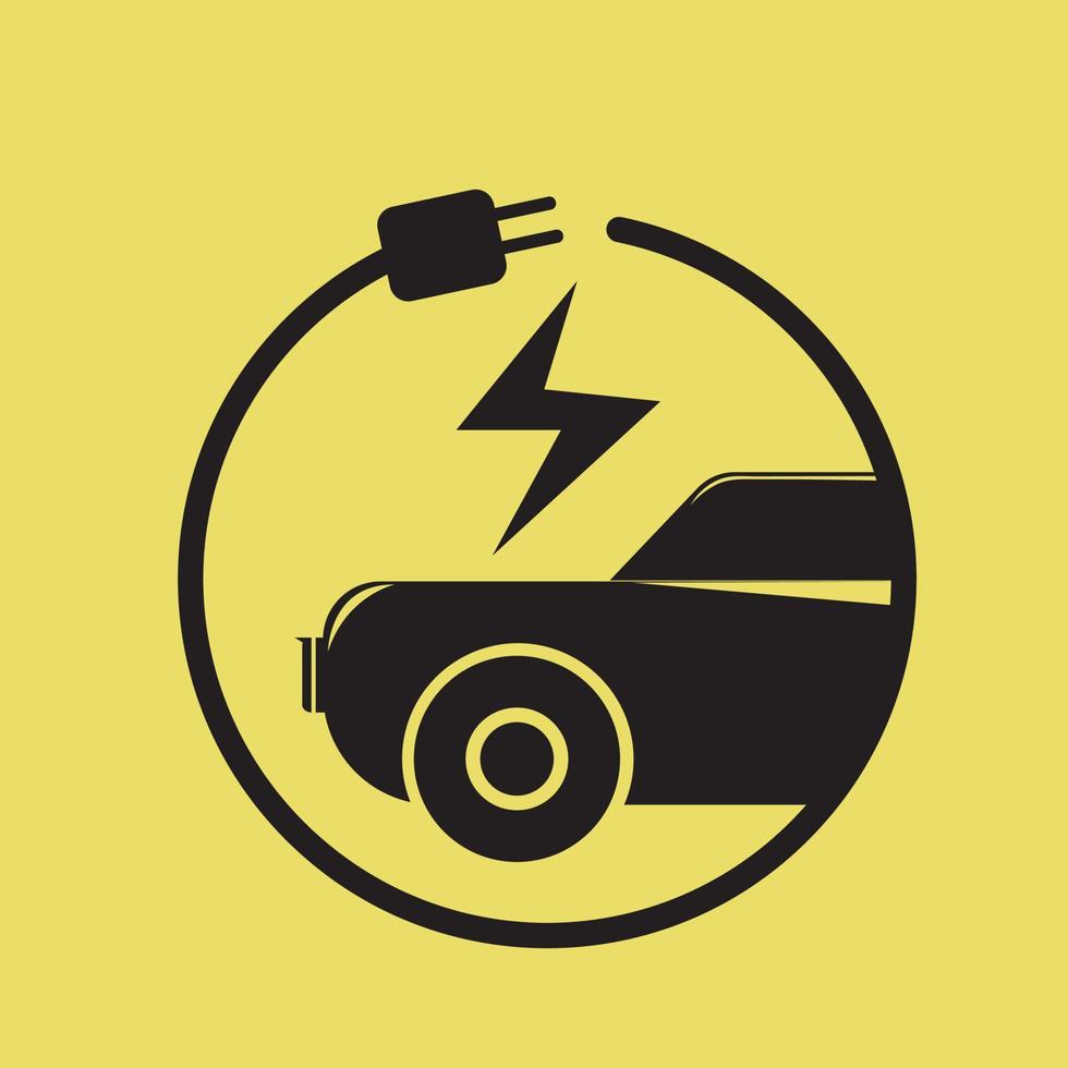 vector de logotipo de icono de coche eléctrico