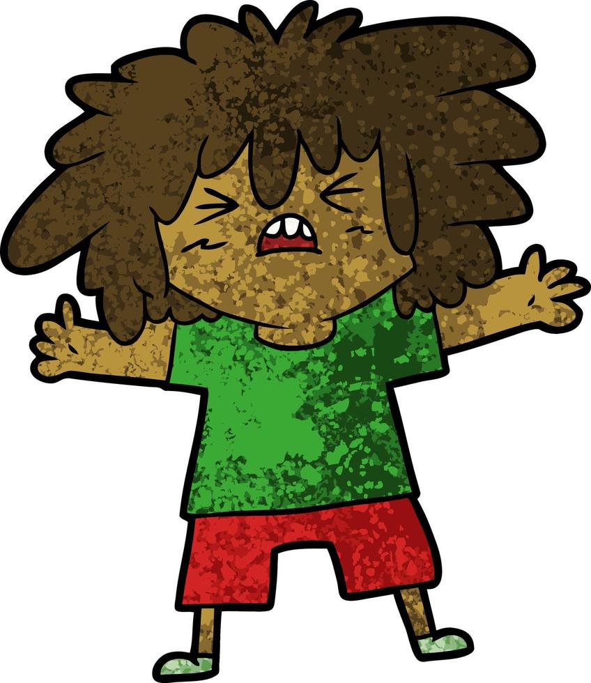 niño enojado de dibujos animados vector