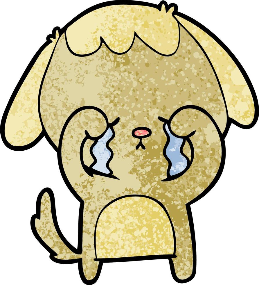 cartoon crying dog vector