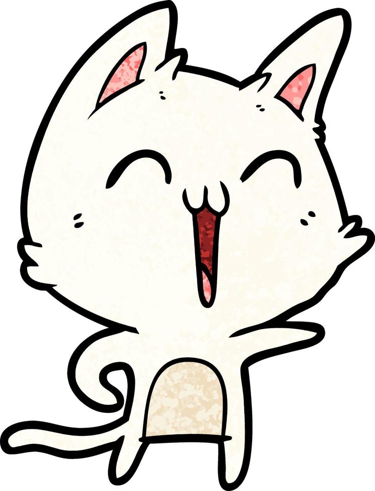 happy cartoon cat vector