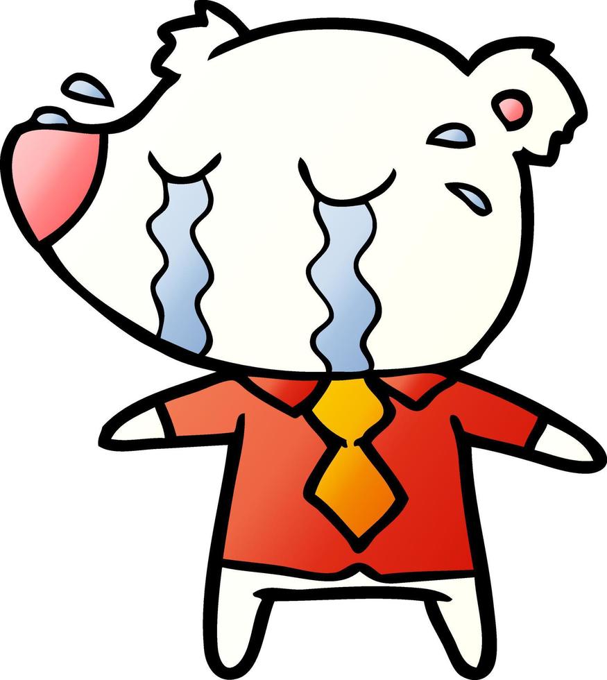 sad little polar bear cartoon vector