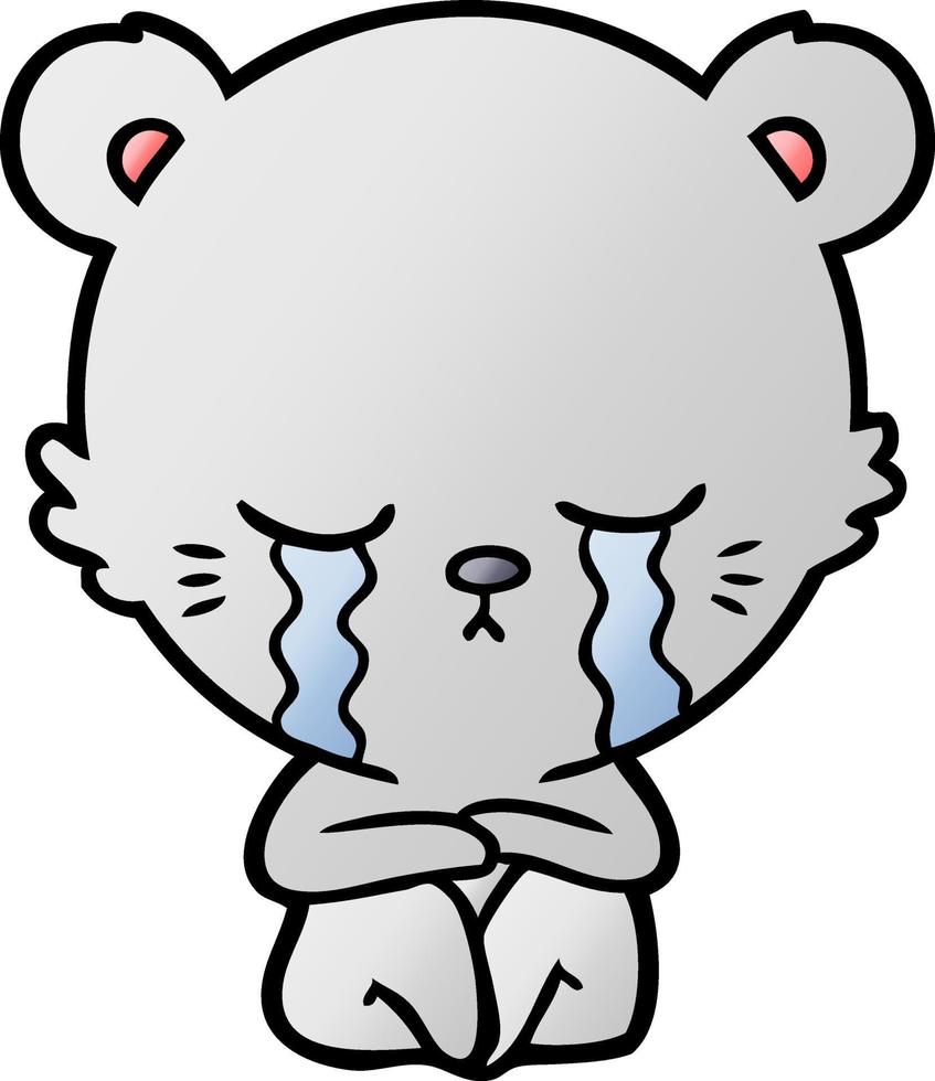 crying bear cartoon chraracter vector
