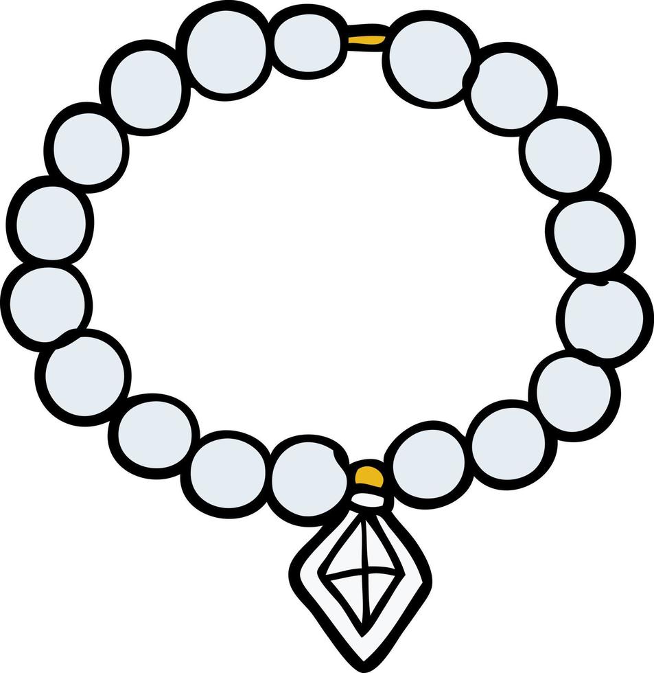 cartoon pearl necklace vector